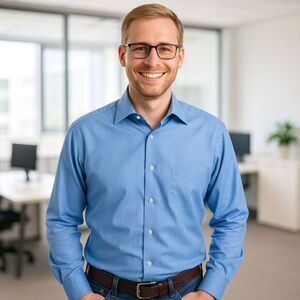 Calvin Klein Men’s 16.5 Blue Cotton Performance Non Iron Long Sleeve Dress Shirt